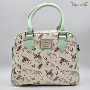 Loungefly Disney Bambi Thumper & Flowers Green Crossbody Bag Purse New